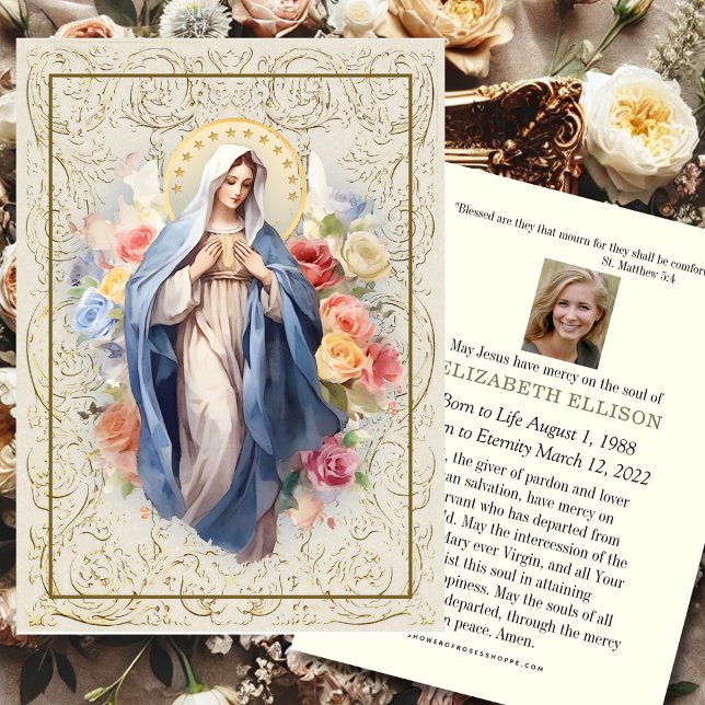 Religious Virgin Mary Funeral Prayer Card (Creator Uploaded)