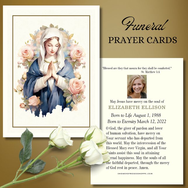 Religious Virgin Mary Funeral Prayer Card (Creator Uploaded)