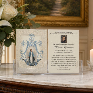 Religious Virgin Mary  Funeral Prayer  Place Card