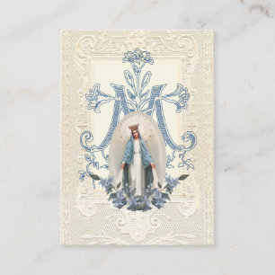 Religious Virgin Mary Funeral Prayer Place Card