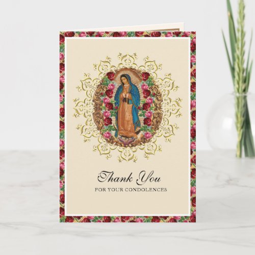 Religious Virgin Mary Guadalupe Catholic Funeral Card