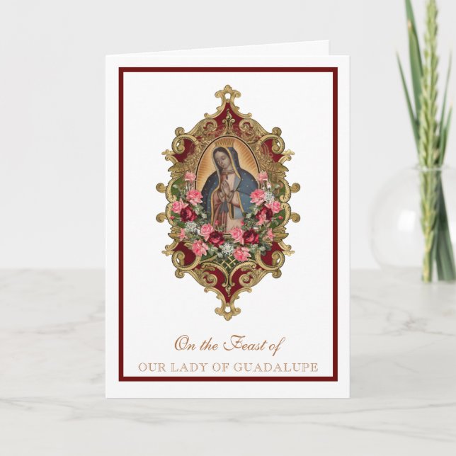 Religious Virgin Mary Guadalupe Spanish Feast Card (Front)