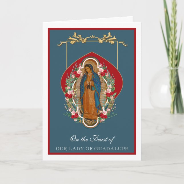 Religious Virgin Mary Guadalupe Spanish Feast Card (Front)