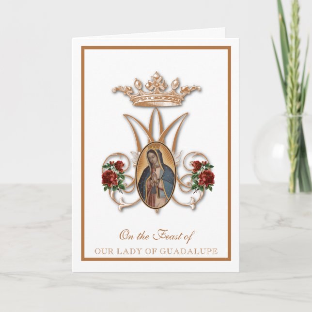 Religious Virgin Mary Guadalupe Spanish Feast Card (Front)