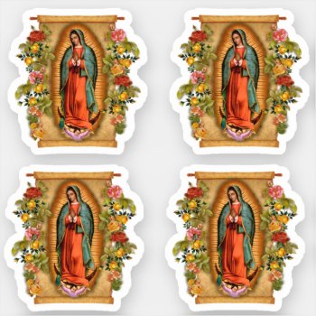 Religious Virgin Mary Guadalupe Spanish Sticker by ShowerOfRoses at Zazzle