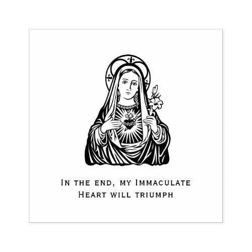 Religious Virgin Mary Immaculate Heart Rubber Stamp