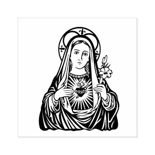 Religious Virgin Mary Immaculate Heart Rubber Stamp