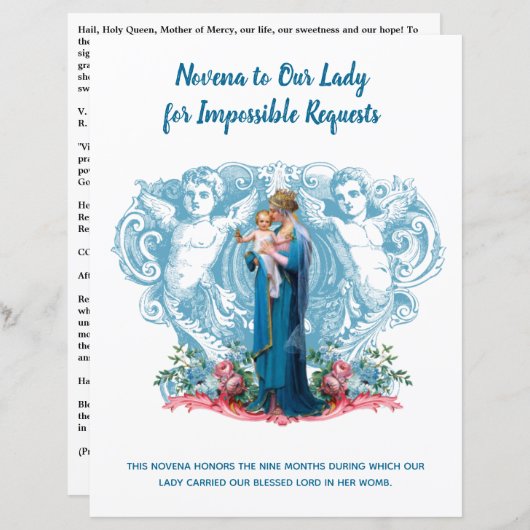 Religious Virgin Mary Jesus Angels Catholic Prayer (Front/Back)