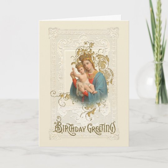 Religious Virgin Mary Jesus Catholic BIrthday Card | Zazzle.com