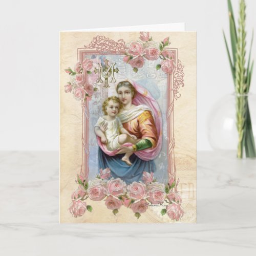 Religious Virgin Mary Jesus Catholic Collage Card