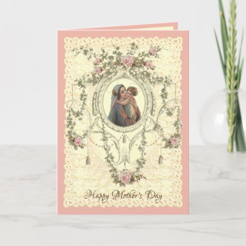 Religious Virgin Mary Jesus Catholic Mothers Day Holiday Card