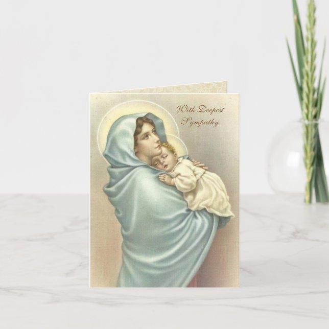 Religious Virgin Mary Jesus Catholic Sympathy Card (Front)