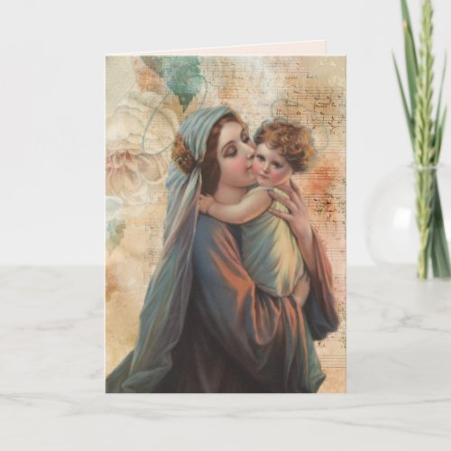 Religious Virgin Mary Jesus Catholic Vintage Card