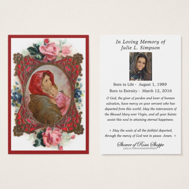 Religious Virgin Mary Jesus Funeral Catholic (Front & Back)