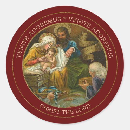 Religious Virgin Mary Jesus Joseph Wise Men Classic Round Sticker