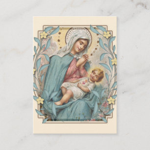 Religious Virgin Mary Jesus Memorare Prayer Holy Place Card