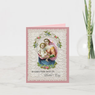 Religious Virgin Mary Jesus  Mothers Day Holiday Card