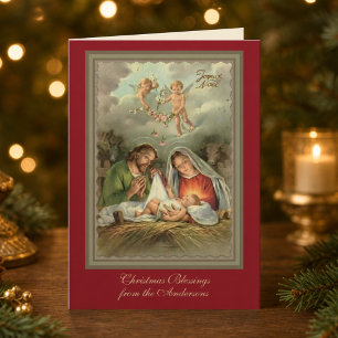 Religious Virgin Mary Jesus Scripture Christmas Holiday Card