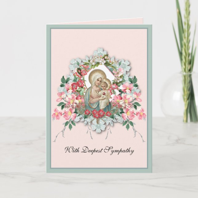 Religious Virgin Mary Jesus Sympathy Condolence  Card (Front)