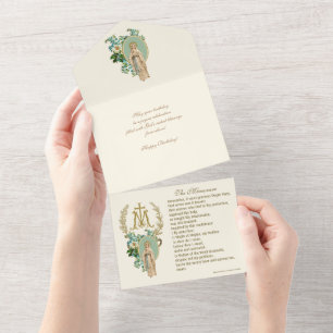 Religious Virgin Mary Lourdes Birthday All In One Invitation