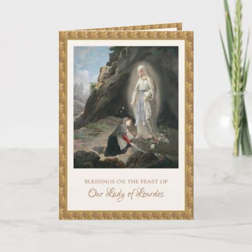 Religious Virgin Mary Lourdes St Bernadette  Card