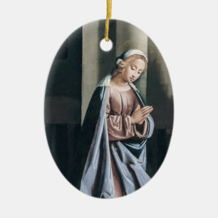 Religious Virgin Mary Madonna Artwork Ceramic Ornament
