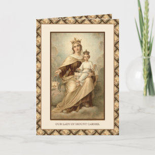 Religious Virgin Mary Mount Carmel Jesus  Prayer Card