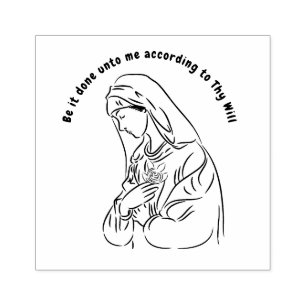 Religious Virgin Mary Mystical Rose Rubber Stamp