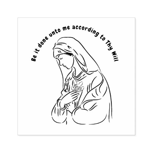 Religious Virgin Mary Mystical Rose Rubber Stamp