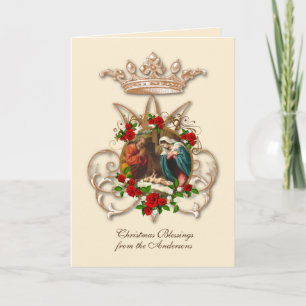 Religious Virgin Mary Nativity St. Joseph Jesus Holiday Card