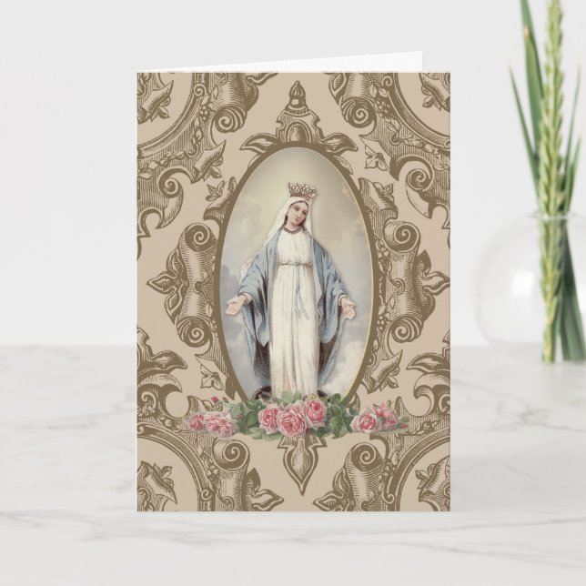 Religious Virgin Mary Our Lady of Grace Catholic Card (Front)