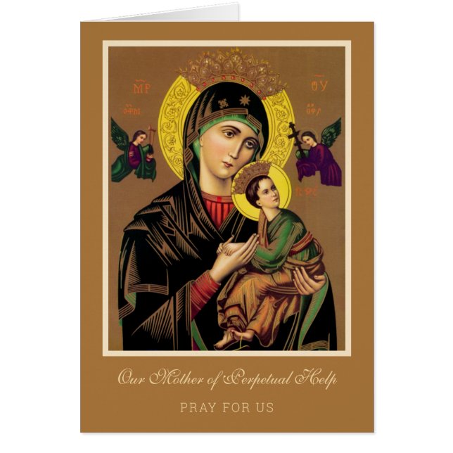 Religious Virgin Mary Perpetual Help Jesus Cards (Front)