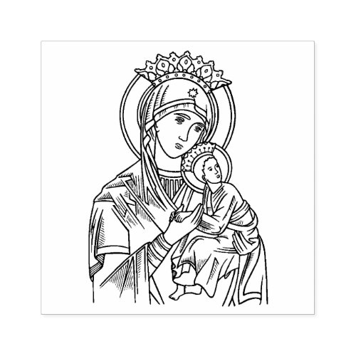Religious Virgin Mary Perpetual Help Jesus Rubber Stamp