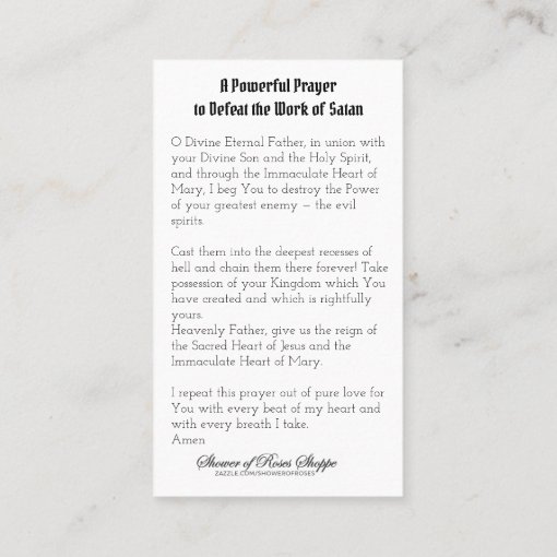 Religious Virgin Mary Prayer Punch Devil Place Card | Zazzle