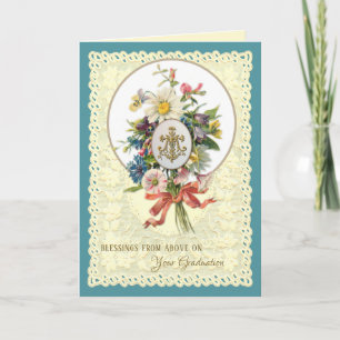 Religious Virgin Mary Roses Catholic Graduation  Holiday Card