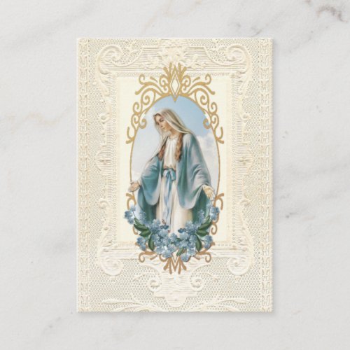 Religious Virgin Mary  Spanish Funeral Prayer Place Card