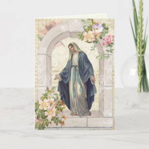 Religious Virgin Mary Spiritual Bouquet Prayers Card