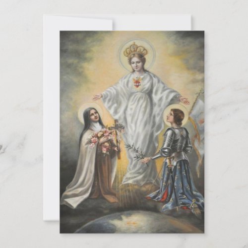 Religious Virgin Mary St Therese Joan of Arc  Card