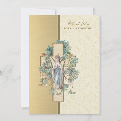 Religious Virgin Mary Sympathy Funeral Condolence Thank You Card