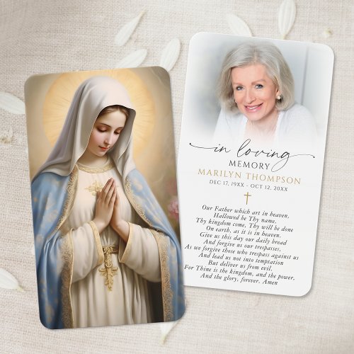 Religious Virgin Mary The Lord's Prayer Card