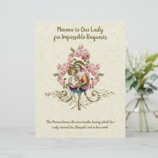 Religious Virgin Mary Vintage Catholic Prayer (Standing Front)