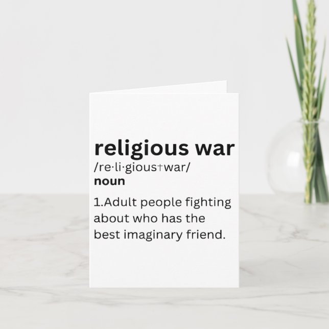 Religious War Definition Aldult People Fighting Fu Card (Front)