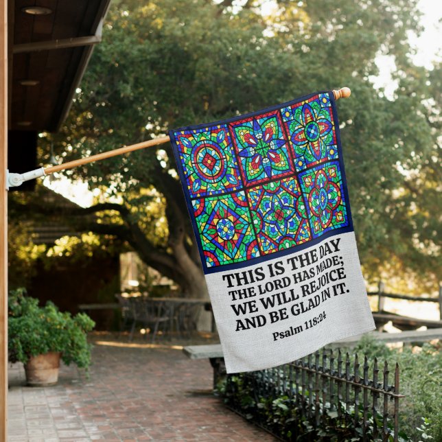 Religious Weatherproof Personalized House Flag (In SItu)