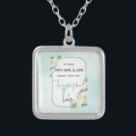 Religious Wedding Anniversary Faith Hope Love Silver Plated Necklace<br><div class="desc">The beautiful scripture quote of faith hope and love,  is centered with cream roses sprays around the corners. Teal colored background is a watercolor look adding a softness to the message. Perfect gift to send religious wedding anniversary wishes.</div>