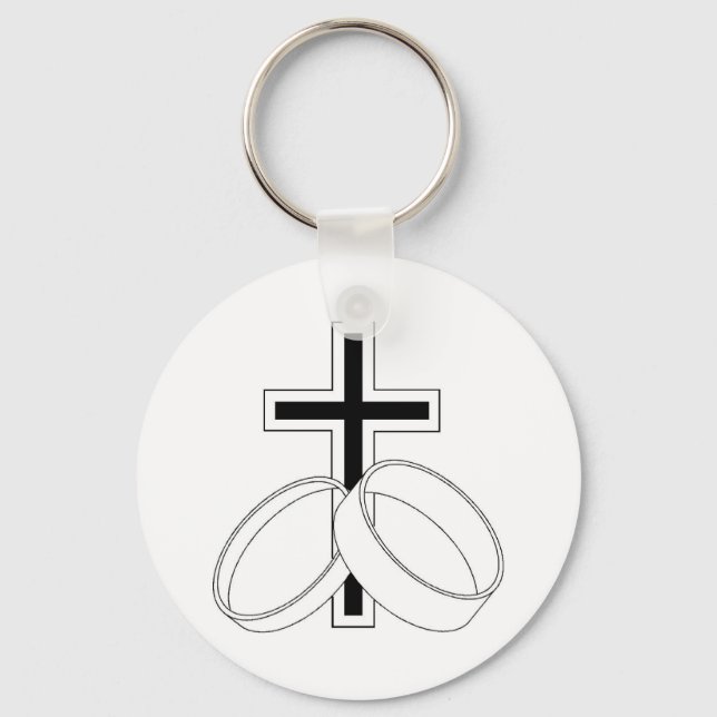 Religious Wedding Invitation Keychain (Front)