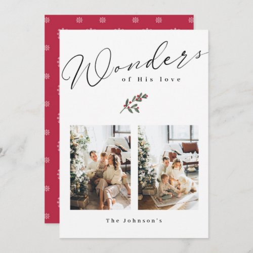 Religious Wonders of His love Photo Christmas Card