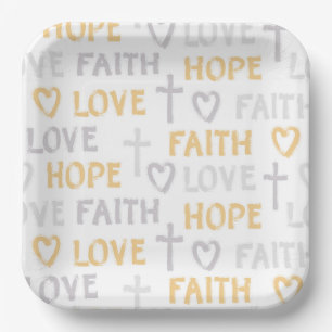 Religious Words Paper Plates, Cross Party Supplies Plates
