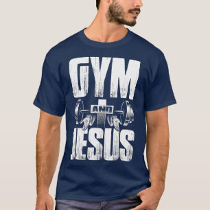 Religious Workout Gym  Jesus Barbell Lifting Weigh T-Shirt