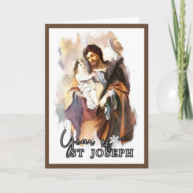 Religious Year of St. Joseph Child Jesus Catholic  Card (Front)