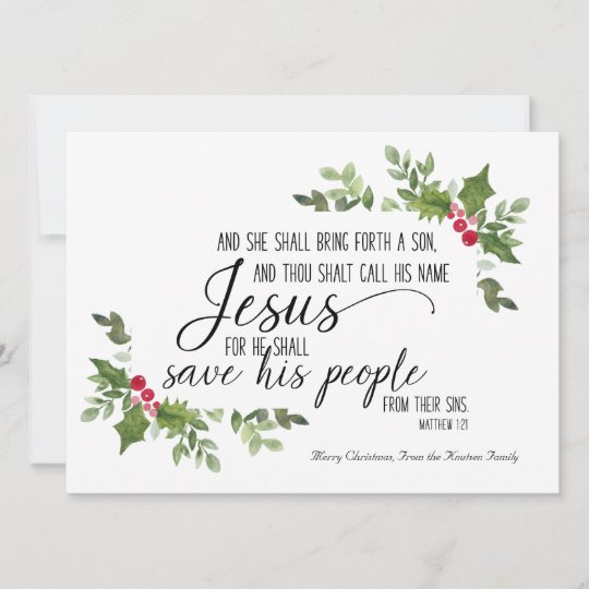Religous Christmas Card with KJV Bible Verse | Zazzle.com
